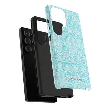 Luxe Lace in Aqua - Tough Phone Case