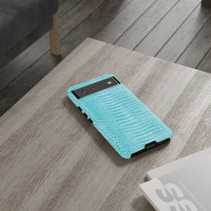 Luxe Leather in Aqua - Tough Phone Case