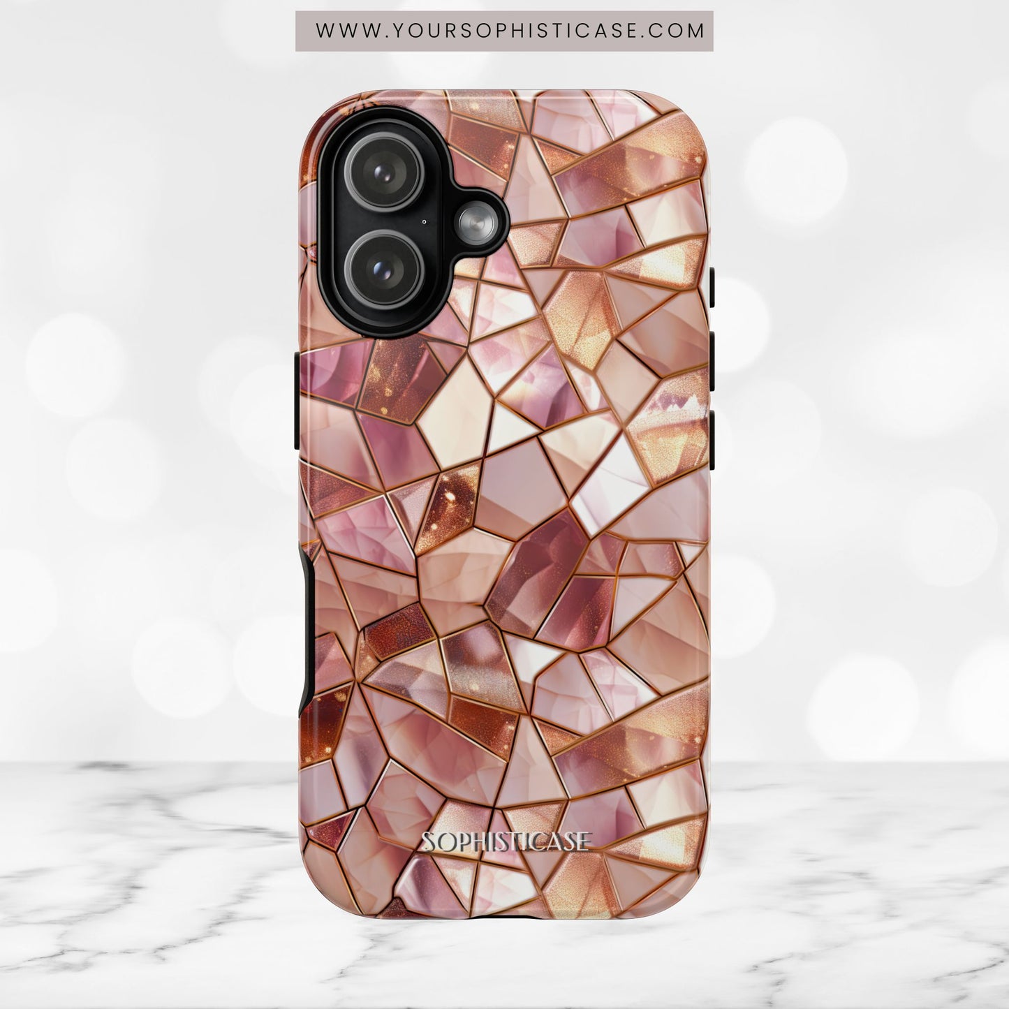 Rose' Runway in Champagne Mosaic - Tough Phone Case