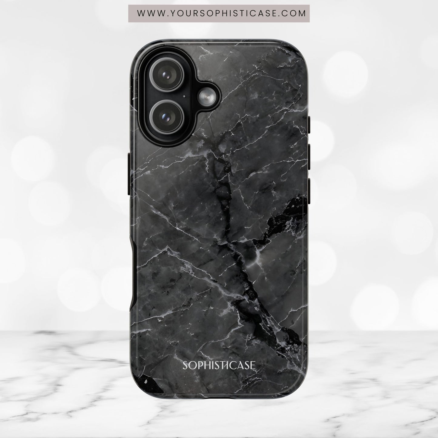 Marble Opulence in Black - iPhone Case, Samsung Galaxy Case, Google Pixel Case