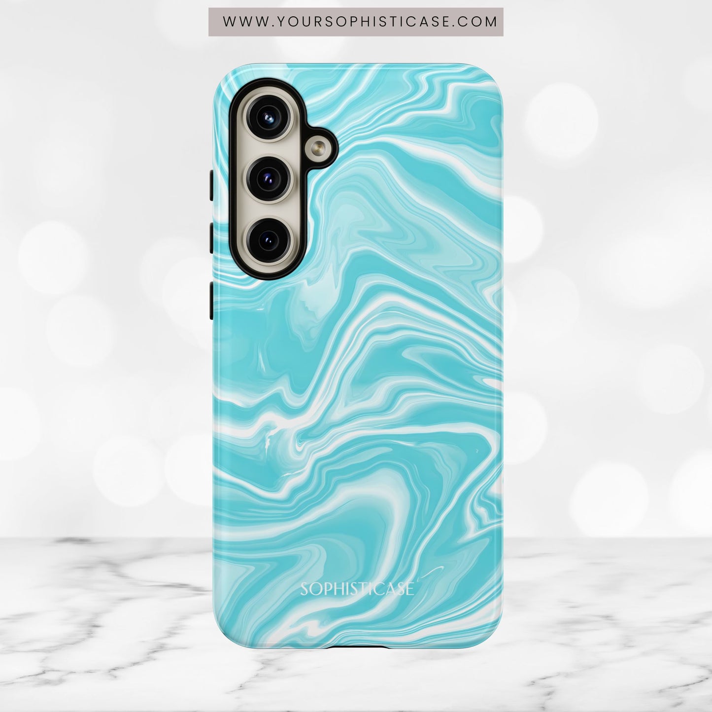Liquid Dreams in Aqua - Tough Phone Case