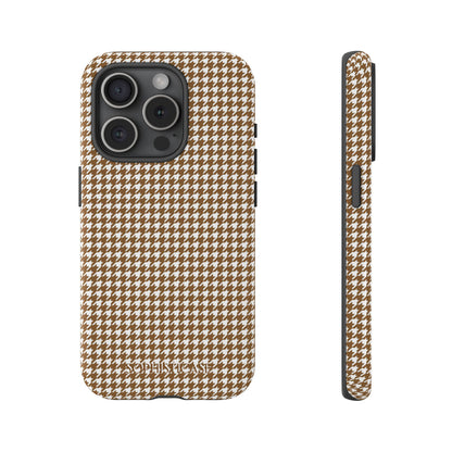 Houndstooth in Brown - Drop Proof Phone Case for iPhone