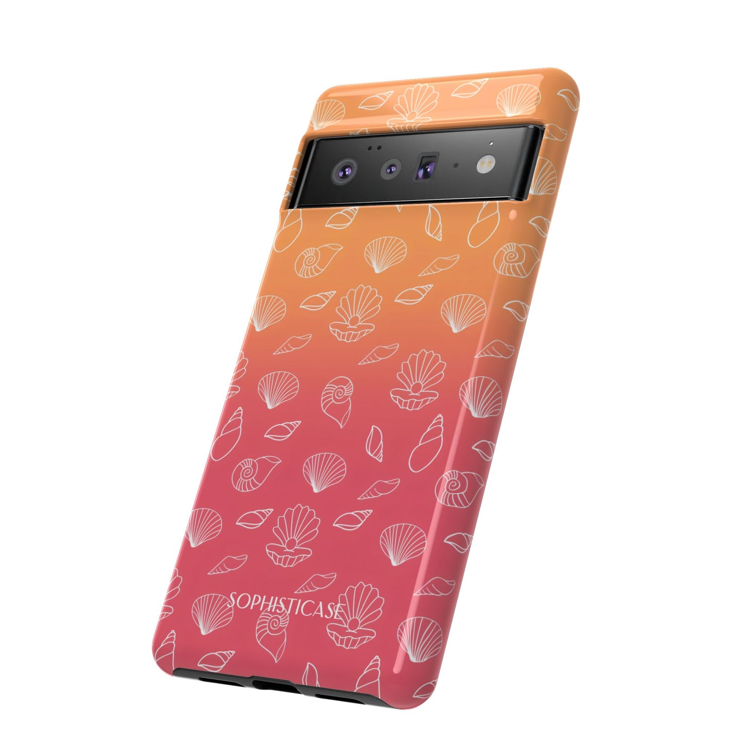 Seashell Society in Sunset Orange - iPhone Case, Samsung Galaxy Case, Google Pixel Case