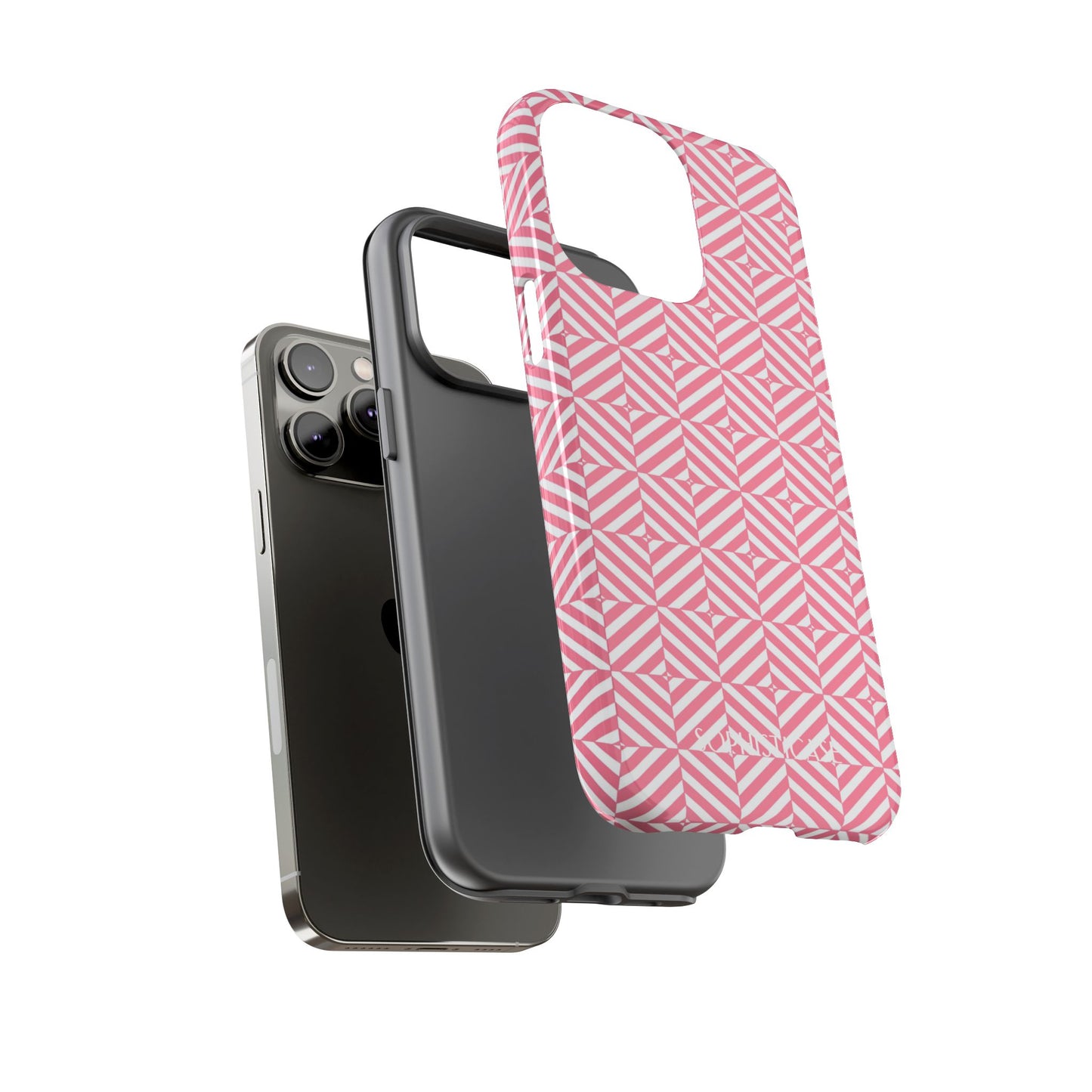 Illusions in Salmon - Dual Layer Shockproof Phone Case for iPhone, Google Pixel and Samsung Galaxy