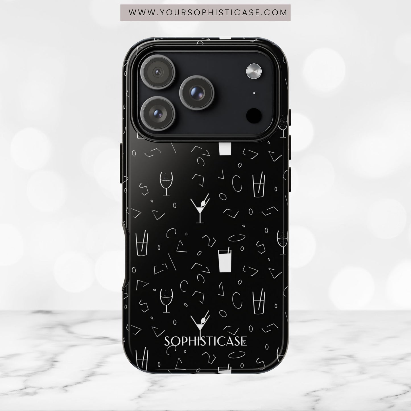 Cocktail Hour in Black - iPhone Case