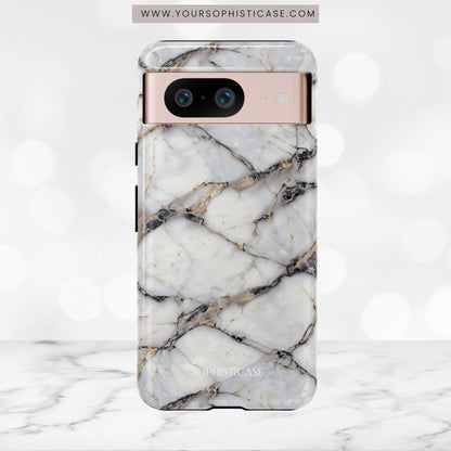 Marble Opulence in Cracked Beige - iPhone Case, Samsung Galaxy Case, Google Pixel Case