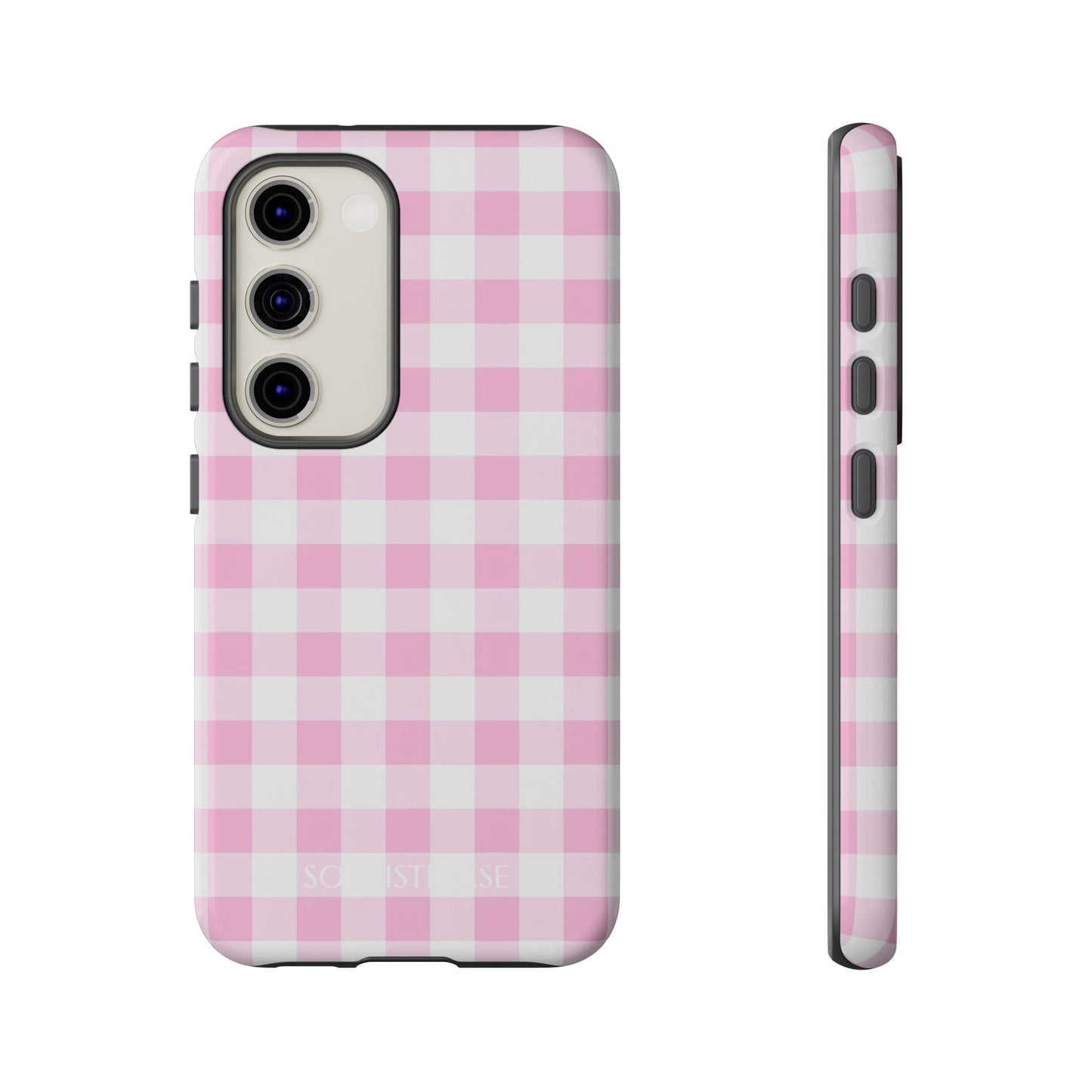 Gingham in Pink - Protective Phone Case for Samsung Galaxy