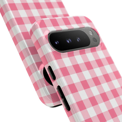Gingham in Salmon - Tough Phone Case
