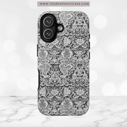 Luxe Lace in Black - Tough Phone Case