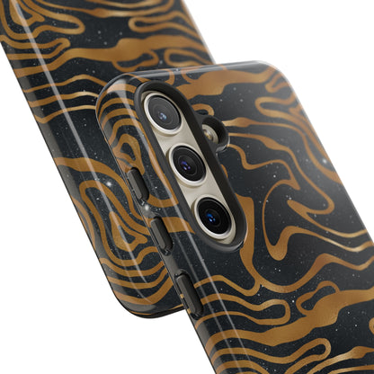 Cosmic Gold in Black - iPhone Case, Samsung Galaxy Case, Google Pixel Case
