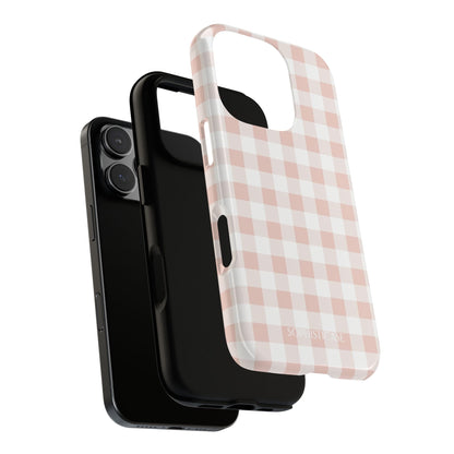 Gingham in Neutral Beige - Tough Phone Case