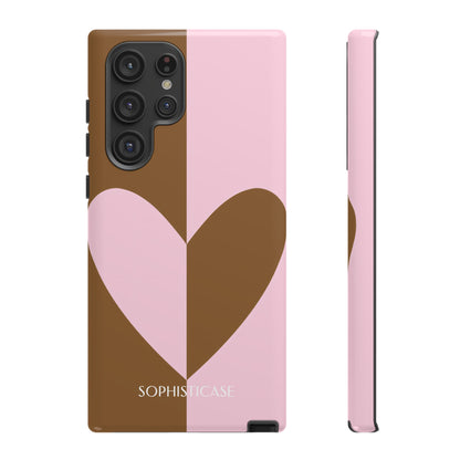 Be Mine in Pink and Brown - iPhone Case, Samsung Galaxy Case, Google Pixel Case