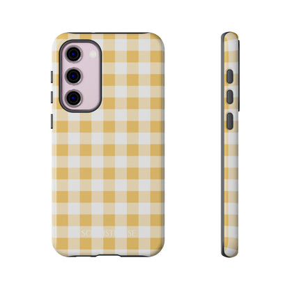 Gingham in Yellow - Protective Phone Case for Samsung Galaxy