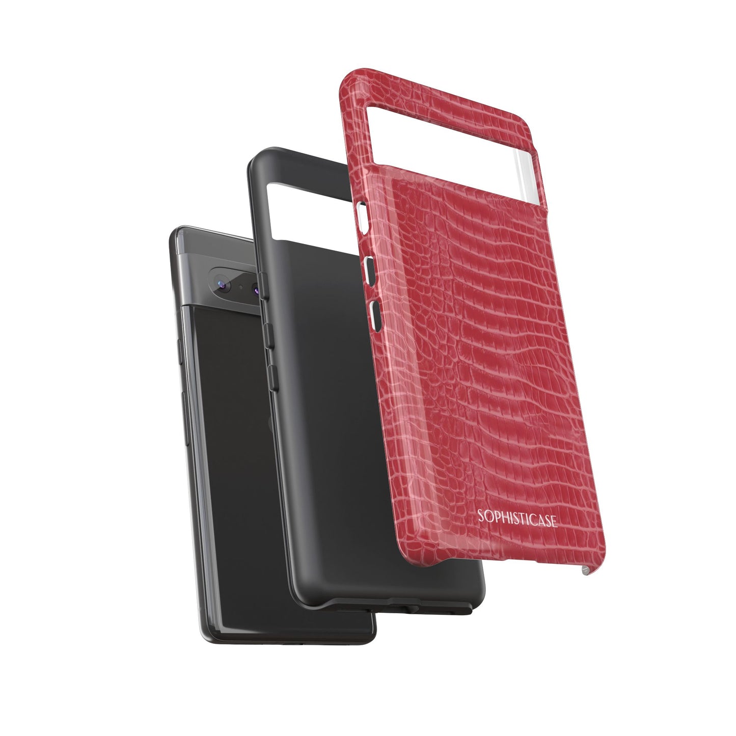 Luxe Leather in Cherry Red - iPhone Case, Samsung Galaxy Case, Google Pixel Case