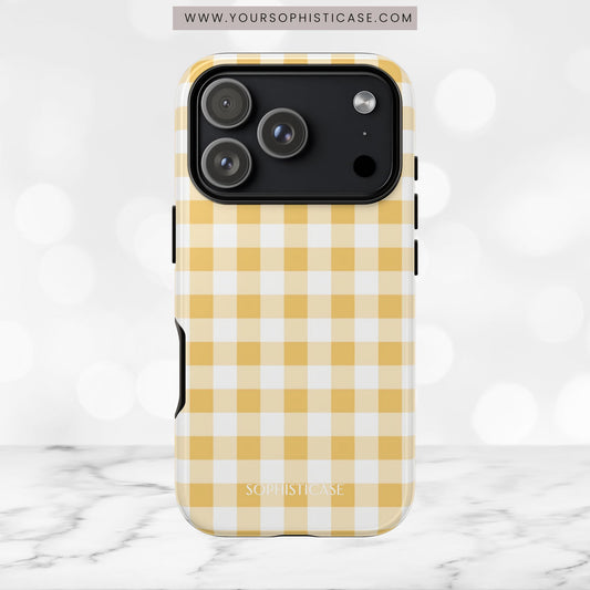 Gingham in Yellow - iPhone Case, Samsung Galaxy Case, Google Pixel Case