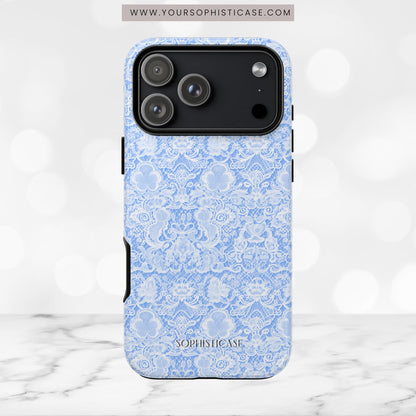 Luxe Lace in Blue - iPhone Case
