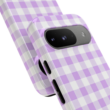 Gingham in Purple - Tough Phone Case