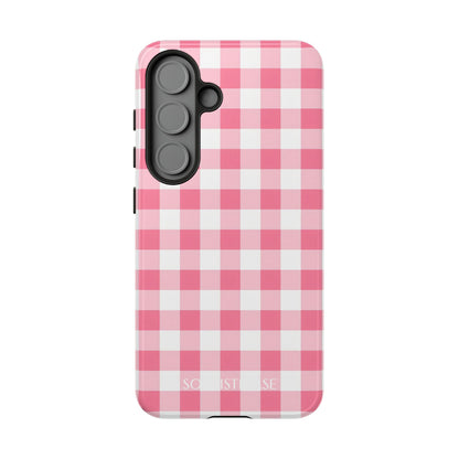 Gingham in Salmon - Tough Phone Case for Samsung Galaxy