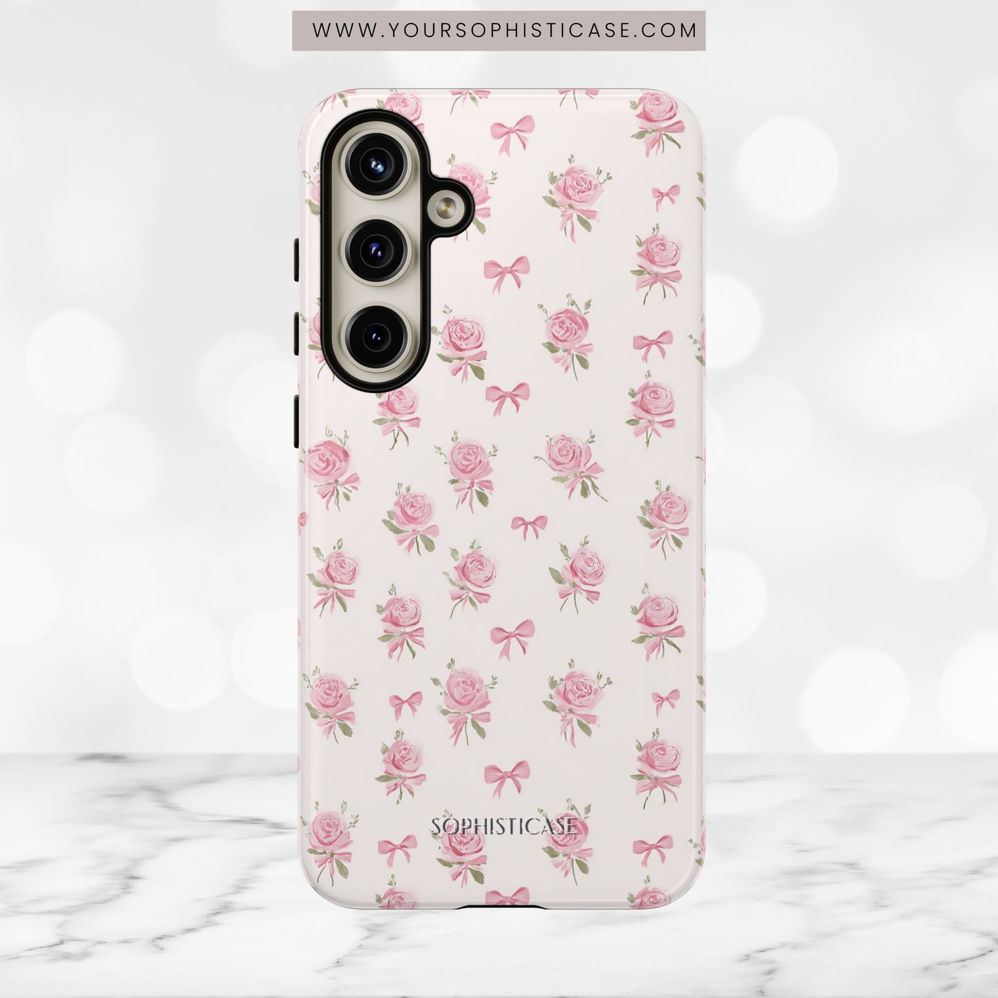 The Sweetest Thing in Coquette Roses and Bows - iPhone Case, Samsung Galaxy Case, Google Pixel Case