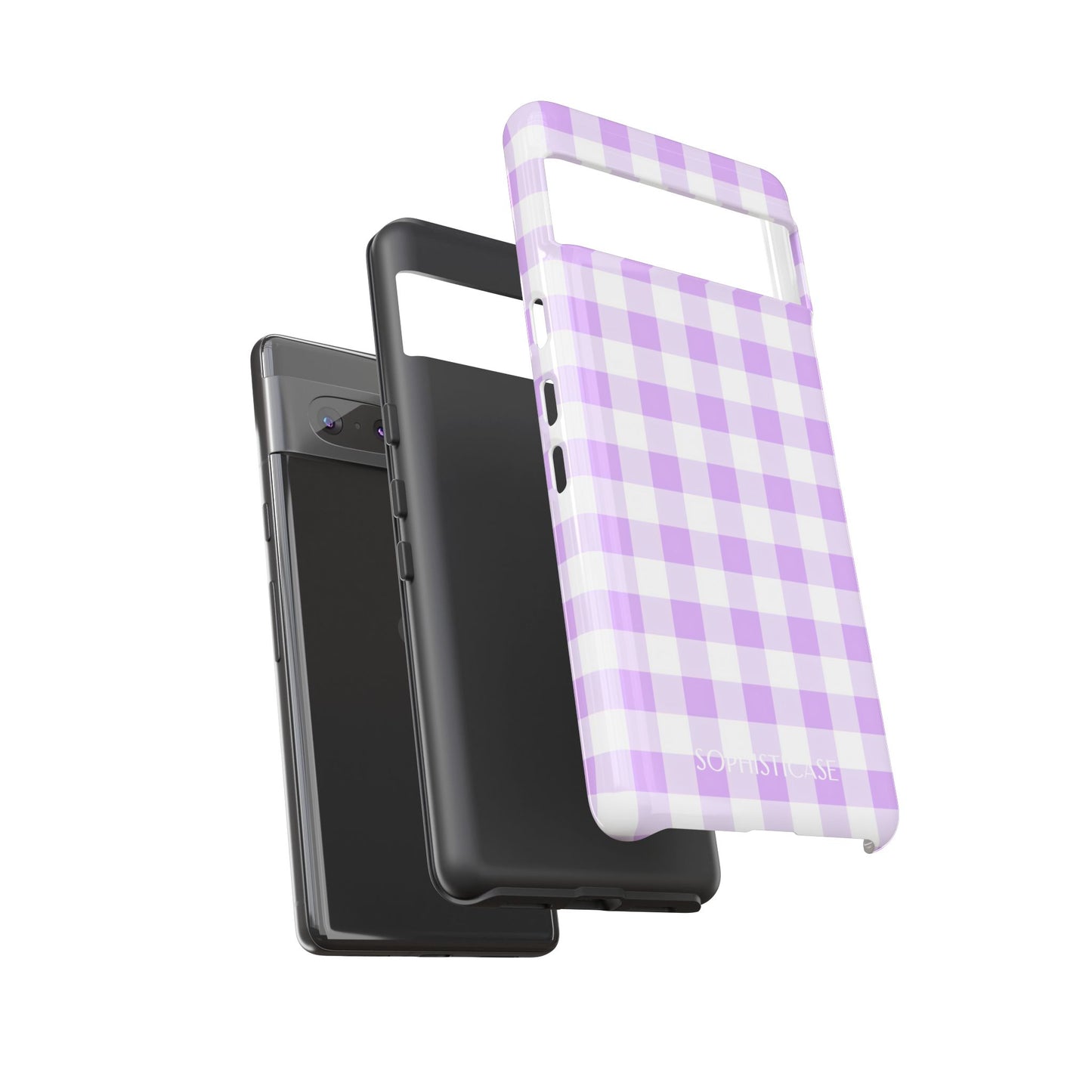 Gingham in Purple - Tough Phone Case for Google Pixel