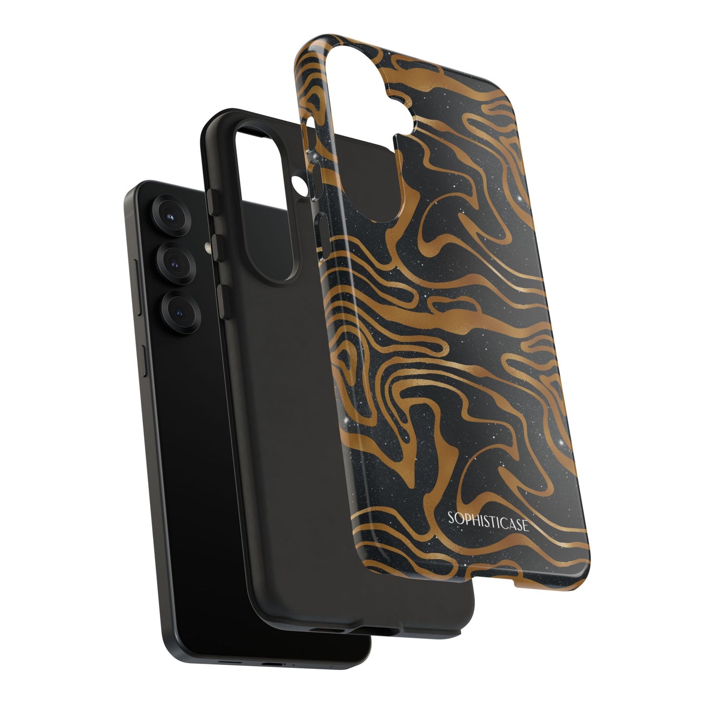 Cosmic Gold in Black - iPhone Case, Samsung Galaxy Case, Google Pixel Case
