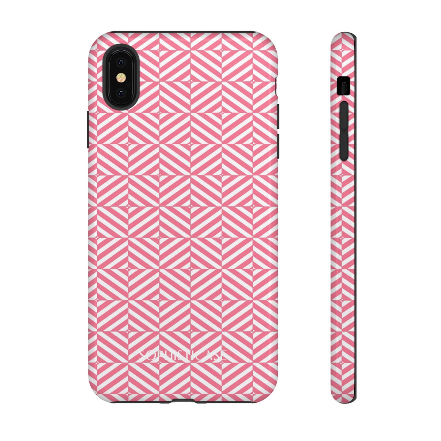 Illusions in Salmon - Dual Layer Shockproof Phone Case for iPhone, Google Pixel and Samsung Galaxy