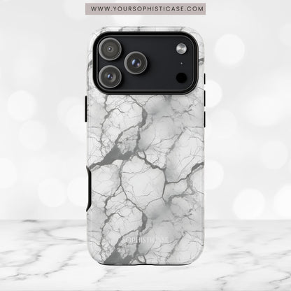 Marble Opulence in Charcoal Grey - Tough Phone Case