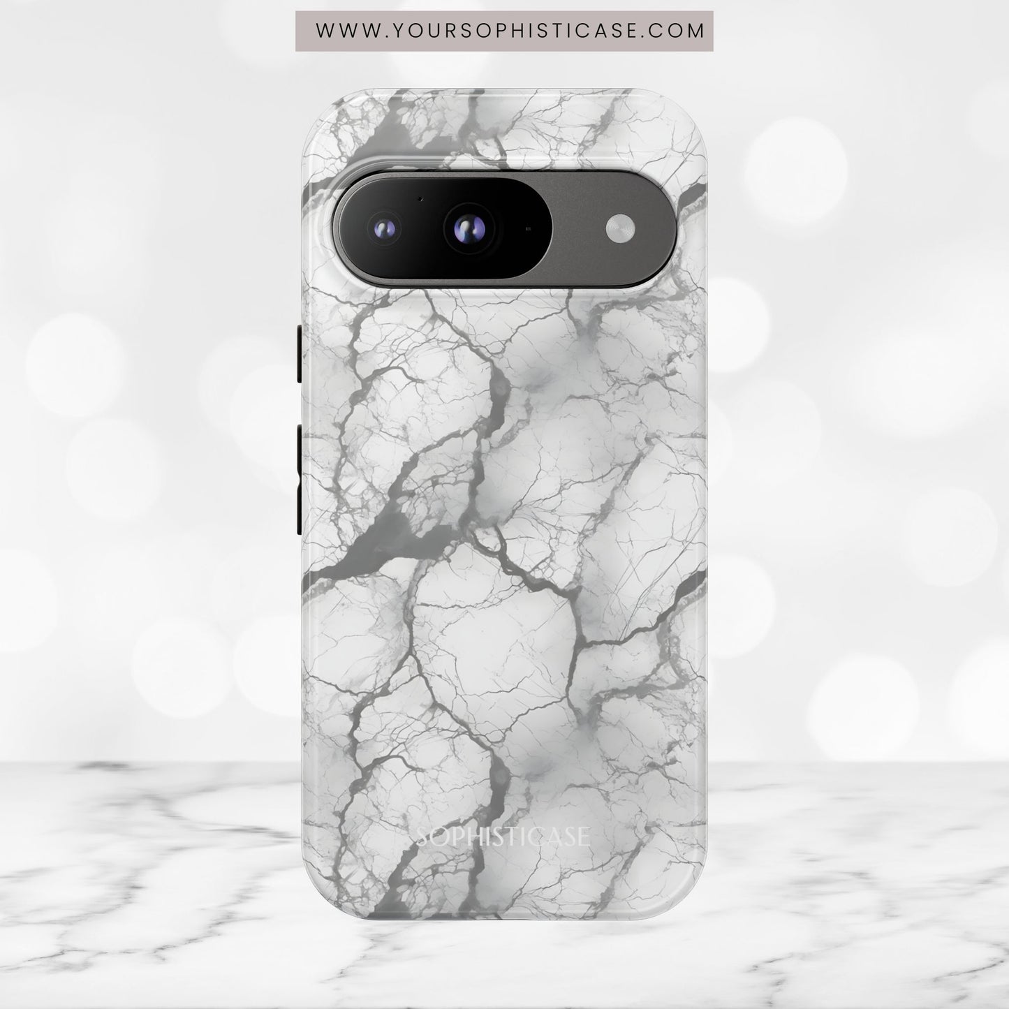 Marble Opulence in Charcoal Grey - Tough Phone Case