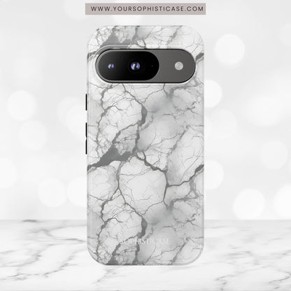 Marble Opulence in Charcoal Grey - Tough Phone Case