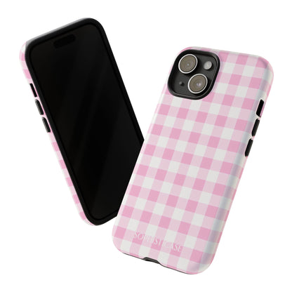 Gingham in Pink - Protective Phone Case for iPhone