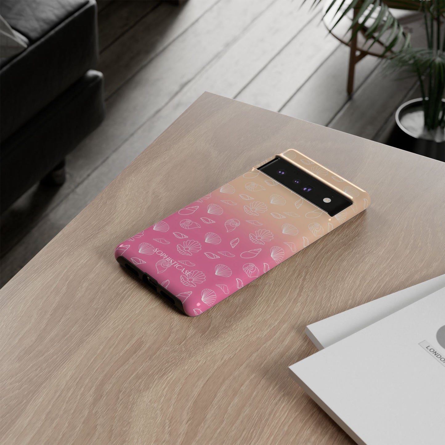 Seashell Society in Sandy Pink Sunset - iPhone Case, Samsung Galaxy Case, Google Pixel Case