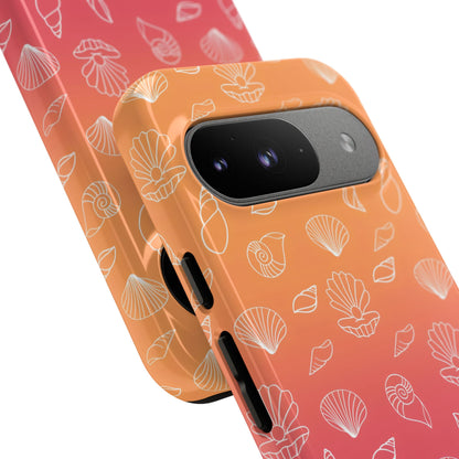 Seashell Society in Sunset Orange - iPhone Case, Samsung Galaxy Case, Google Pixel Case