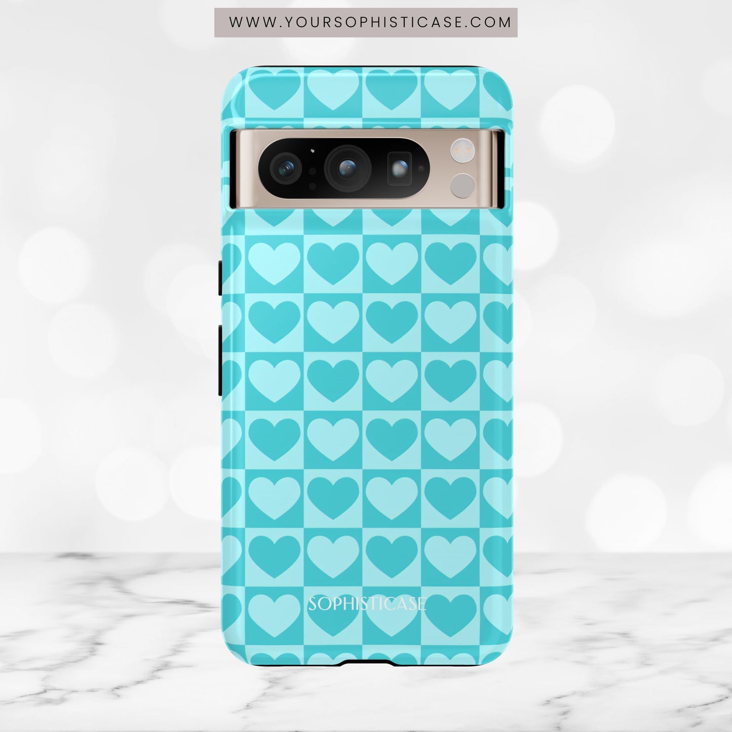 Tough Love in Aqua - Tough Phone Case
