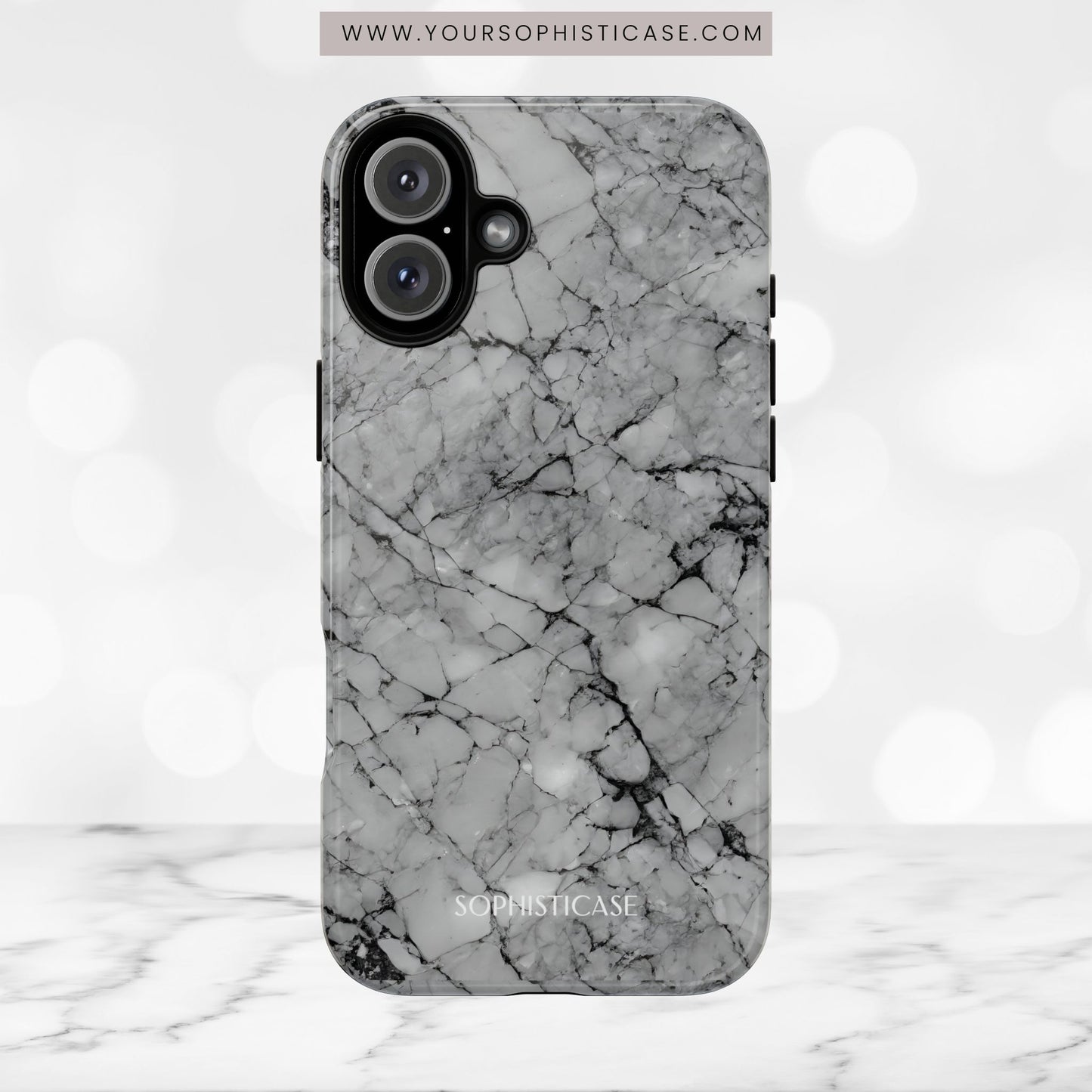 Marble Opulence in Grey - iPhone Case, Samsung Galaxy Case, Google Pixel Case