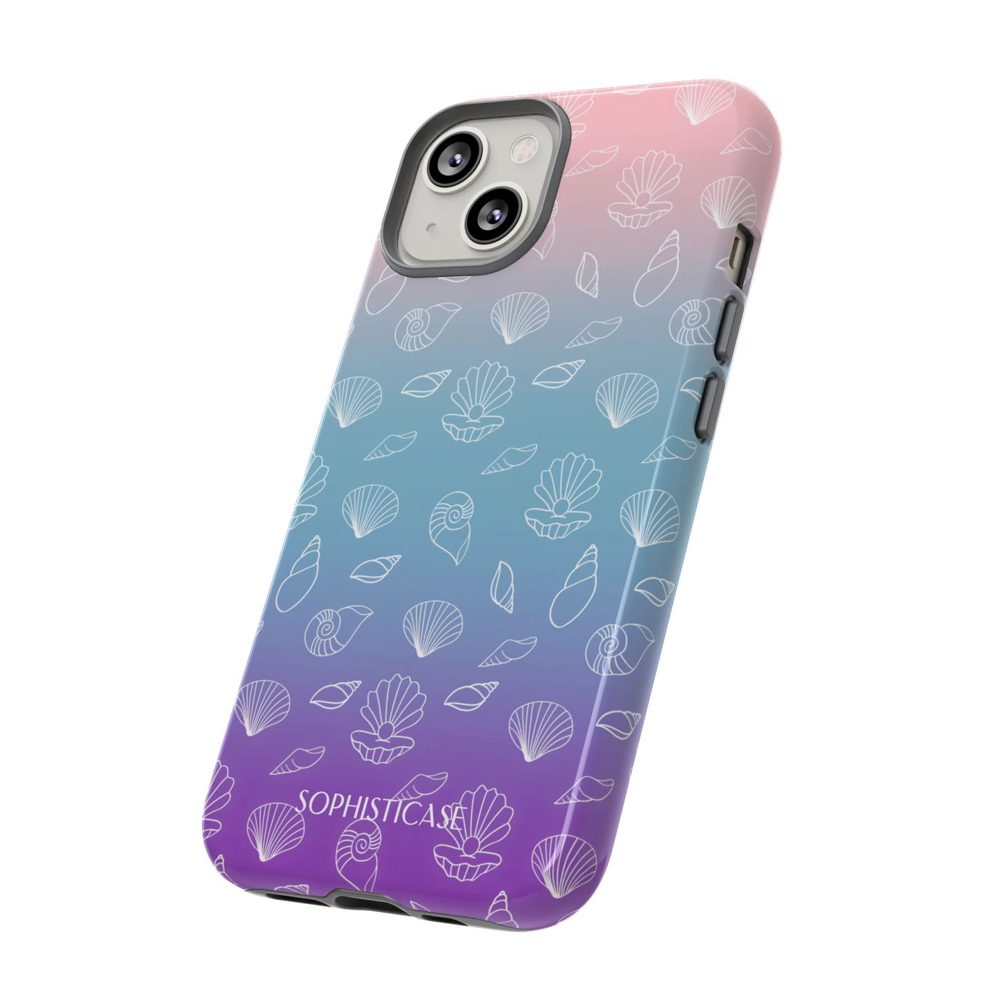 Seashell Society in Pink Blue & Purple Sunset - iPhone Case, Samsung Galaxy Case, Google Pixel Case
