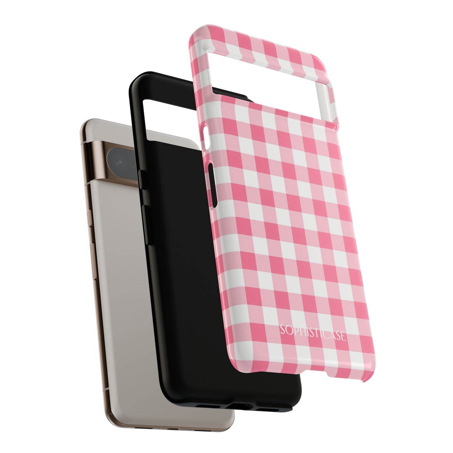 Gingham in Salmon - Tough Phone Case for Google Pixel