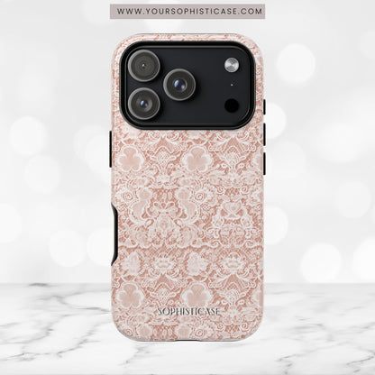 Luxe Lace in Brown - iPhone Case