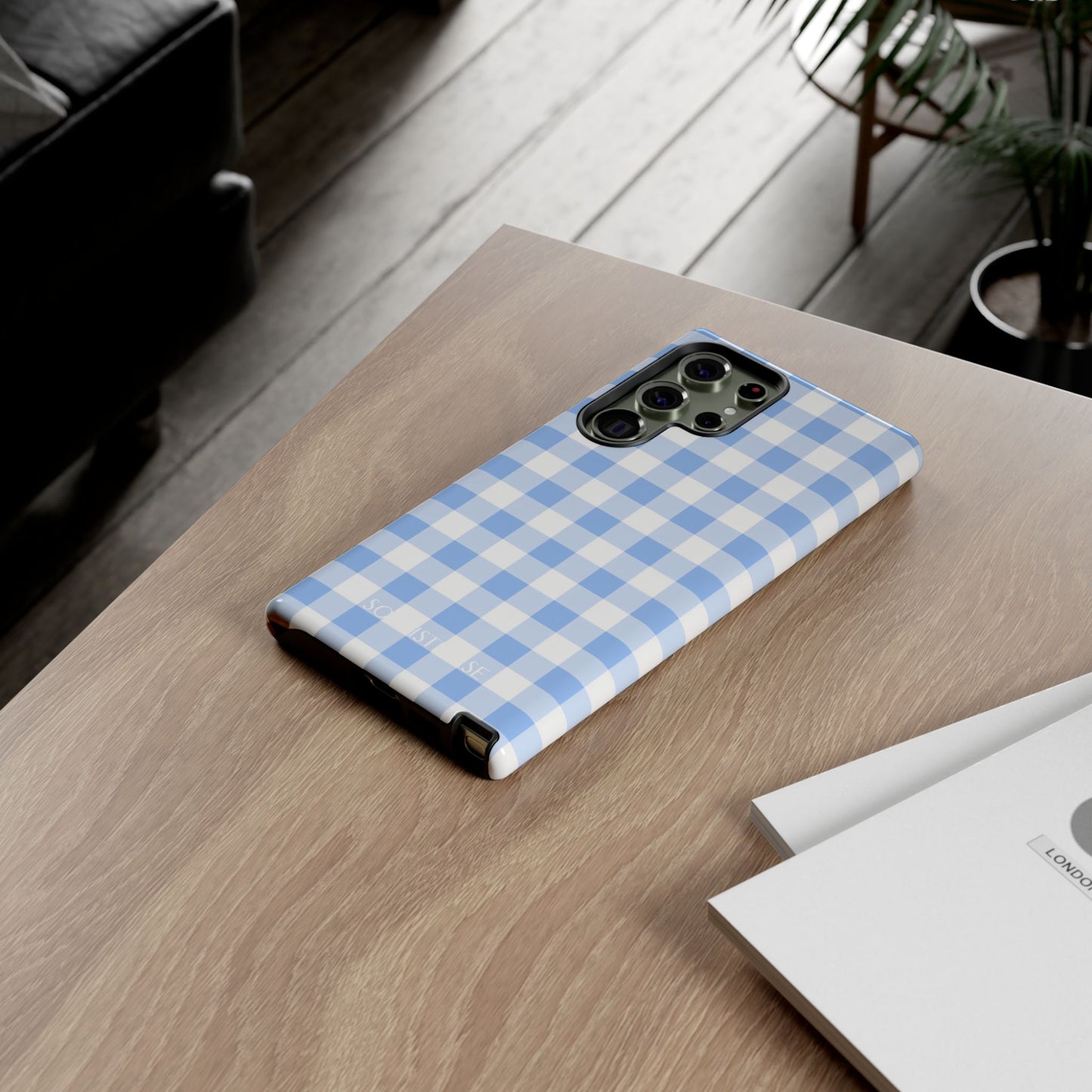 Gingham in Blue - Tough Phone Case for Samsung Galaxy