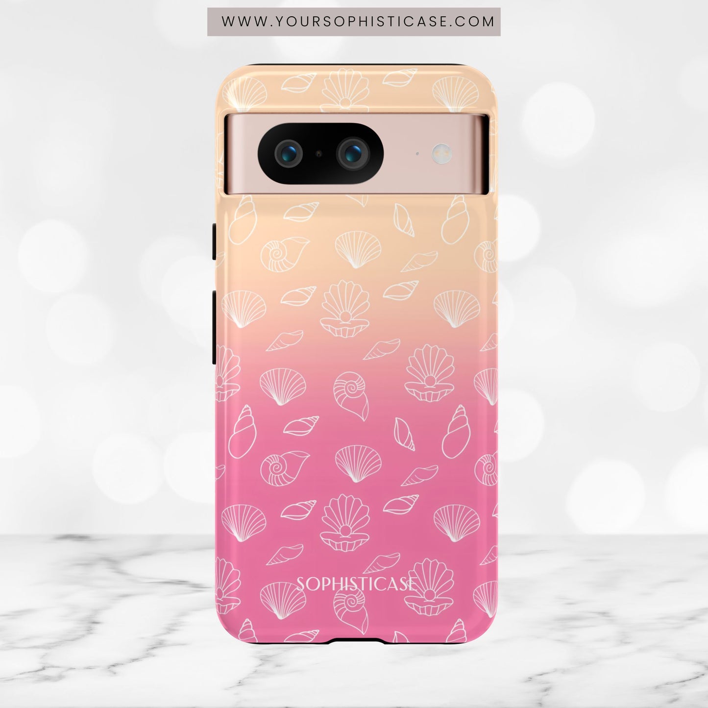 Seashell Society in Sandy Pink Sunset - iPhone Case, Samsung Galaxy Case, Google Pixel Case