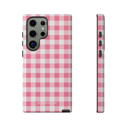 Gingham in Salmon - Tough Phone Case