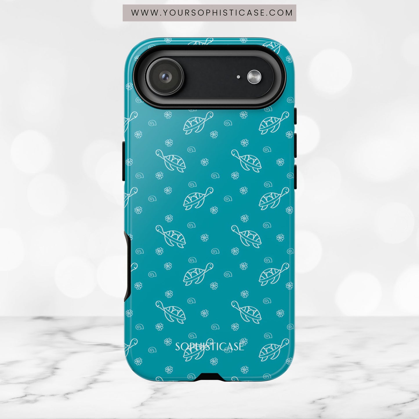 Turtle Island in Aqua - iPhone Case
