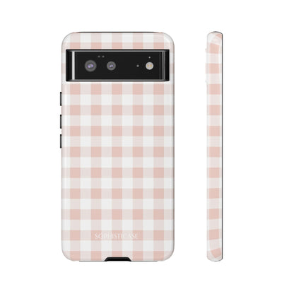 Gingham in Neutral Beige - Tough Phone Case