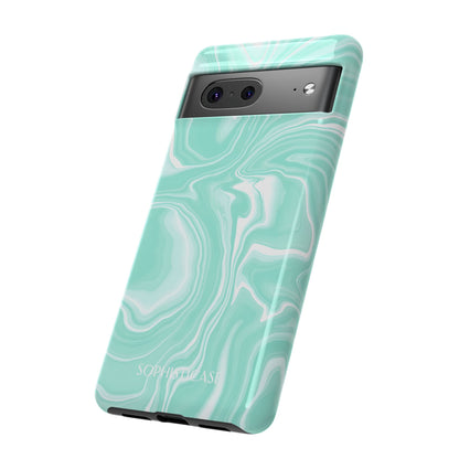 Liquid Dreams in Green - Drop Proof Phone Case for Google Pixel