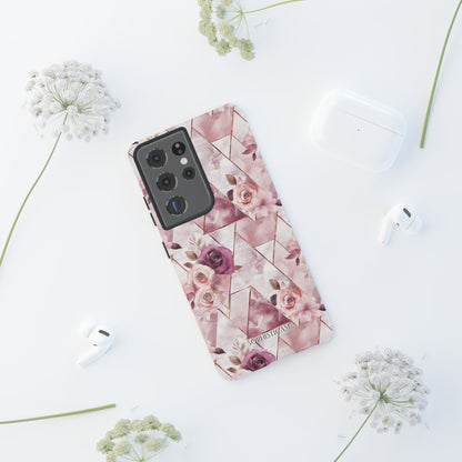 Royal Floral in Plum Chevron - Tough Phone Case