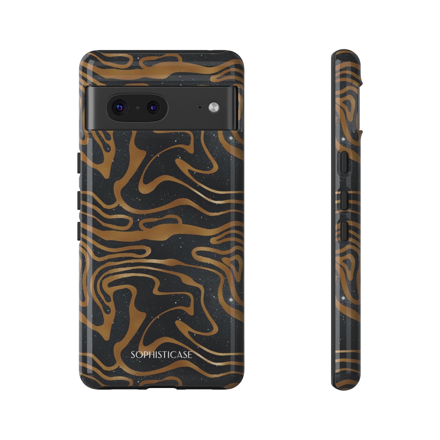 Cosmic Gold in Black - iPhone Case, Samsung Galaxy Case, Google Pixel Case