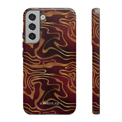 Cosmic Gold in Red - iPhone Case, Samsung Galaxy Case, Google Pixel Case
