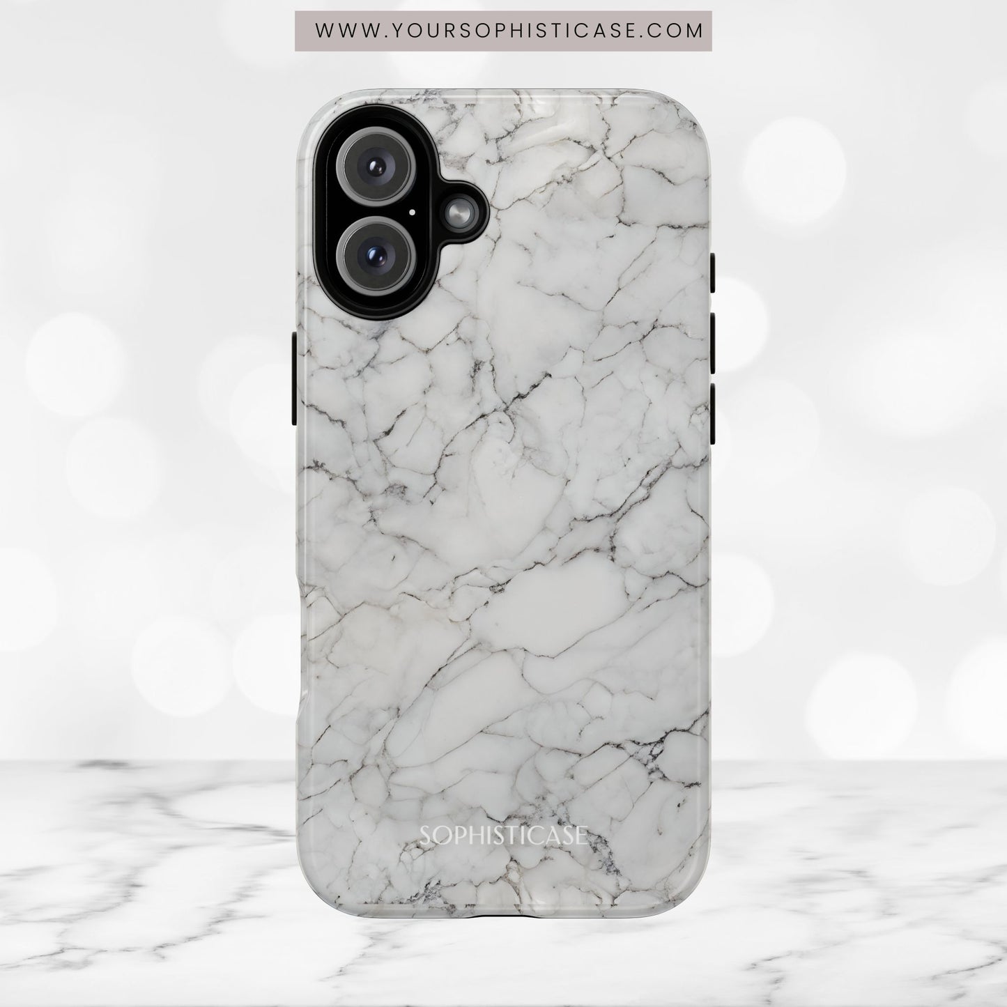 Marble Opulence in White - iPhone Case, Samsung Galaxy Case, Google Pixel Case