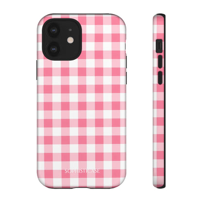 Gingham in Salmon - Tough Phone Case