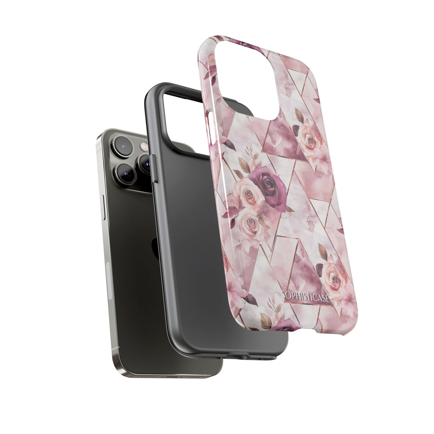 Royal Floral in Plum Chevron - Tough Phone Case