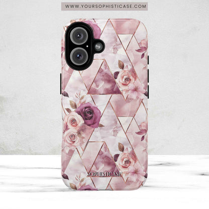 Royal Floral in Plum Chevron - iPhone Magsafe Case